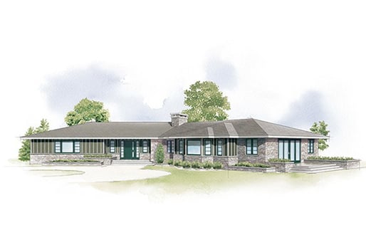 illustration of ranch home