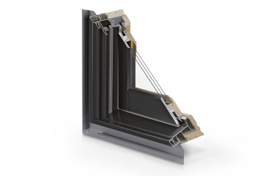 image of a corner of a window showing the triple pane glass