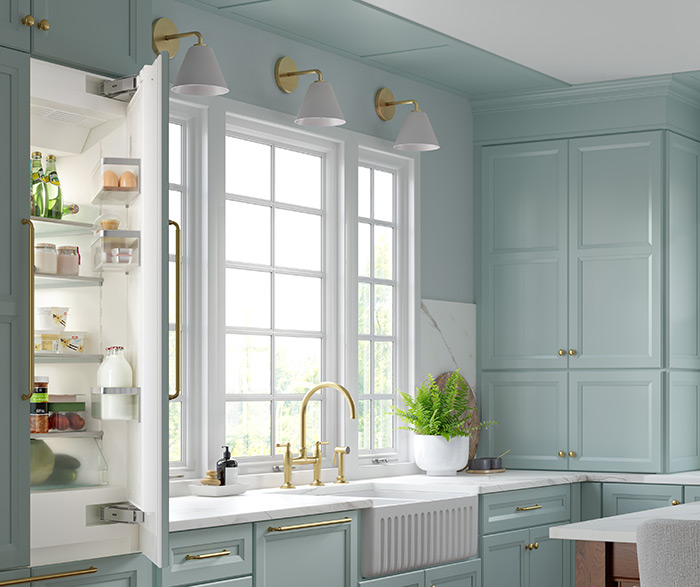 Custom Color Soft Blue Kitchen