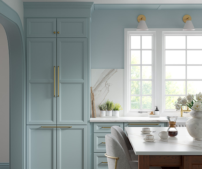 Custom Color Soft Blue Kitchen