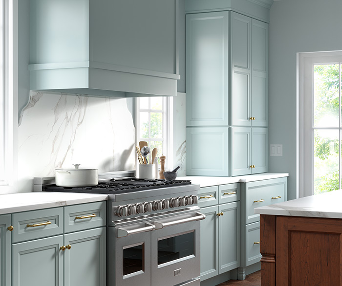 Custom Color Soft Blue Kitchen