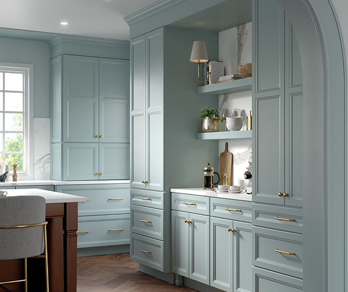 Custom Color Soft Blue Kitchen